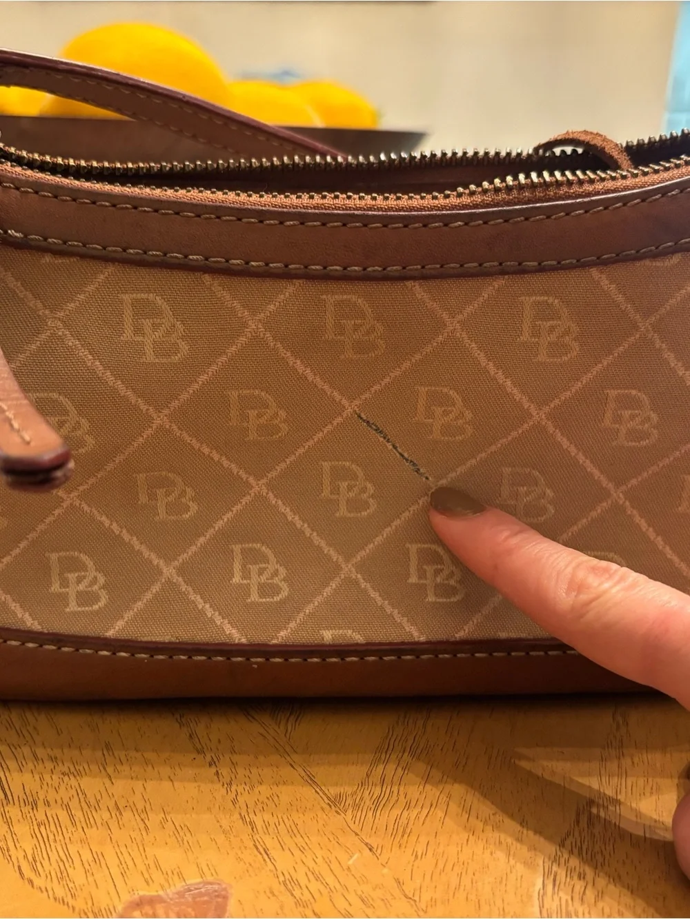 Dooney&Bourke Brown Monogram Shoulder Bag